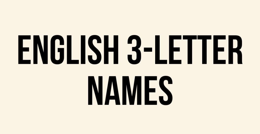 English 3-letter Names