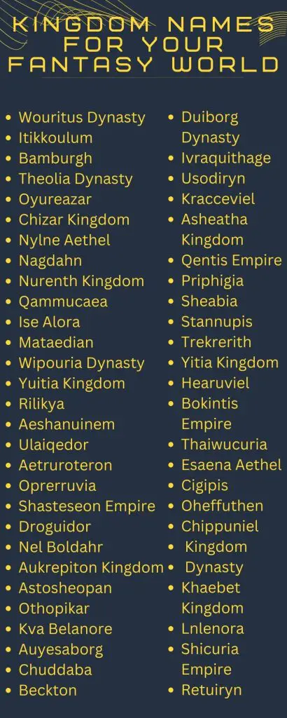 Fantasy Kingdom Names