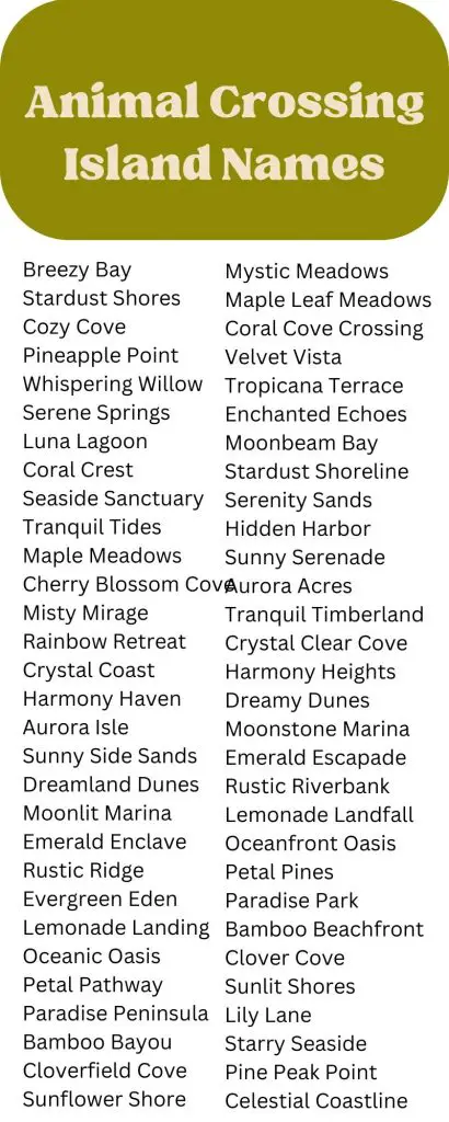 500+ Animal Crossing Island Names Cool Cute & Sweet Names