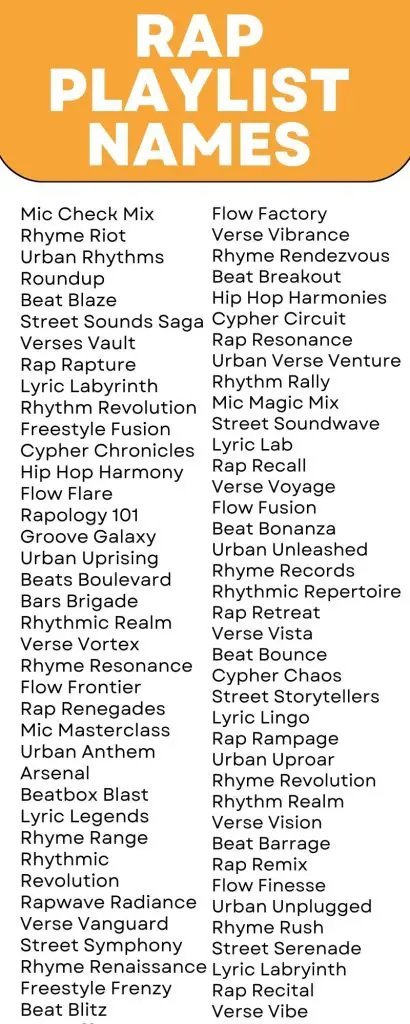 Rap Playlist Names